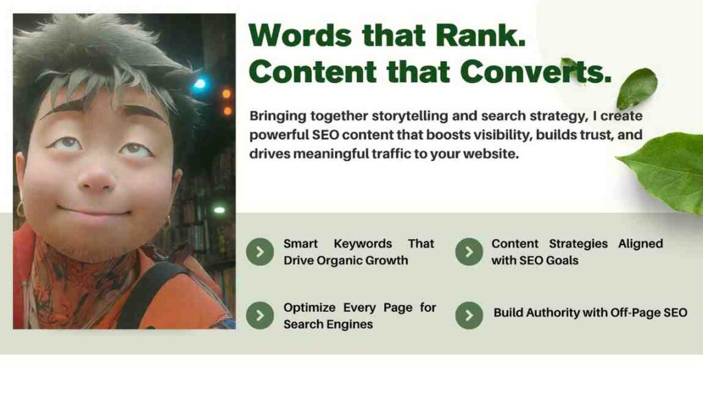Remote content writer delivering SEO copywriting services from home workspace