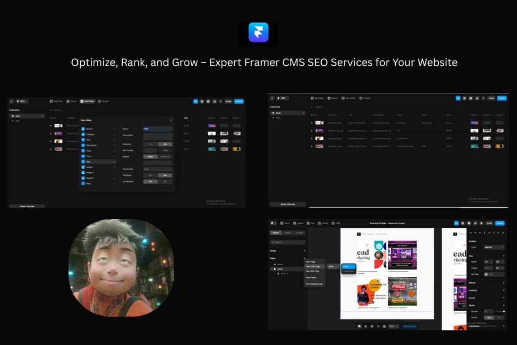 Framer CMS SEO Expert providing website optimization and CMS setup